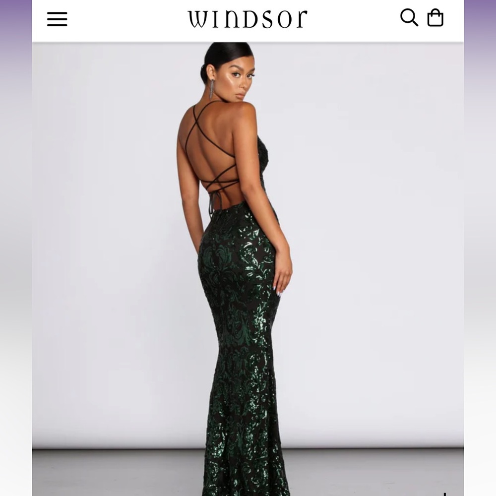 Taisia Formal Sequin Scroll Dress
